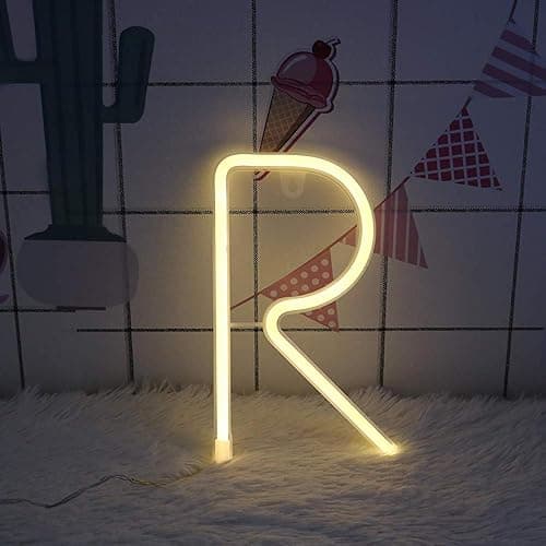 ENUOLI Letter Neon Lights Warm White LED Alphabet Neon Words Signs(R) | Battery/USB Operated Letter Neon Sign Art Lights Words Wall Light up Girls’ Room Wedding Birthday Party Christmas Home Decor thumbnail 6