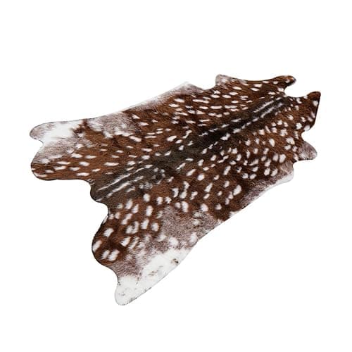 Artibetter Faux Deer Hide Rug: 110x90cm Plum Deer Area Rug – Non-slip Washable Animal Print Carpet for Bedroom, Living Room & Study - Image 1
