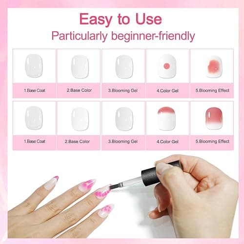 JODSONE Blooming Gel Nagellack zum Verteilen, Transparenter Marmor-Nagel, Nagelkunst-Zubehör für Streueffekte, Blumendruck, Aquarell-Design für Frauen 10 ML thumbnail 3