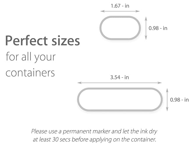 Waterproof Vinyl Kitchen Labels for OXO POP Containers, Removable Writable Food Storage Stickers, Tear-Resistant Pantry Organization Decals for Plastic, Glass Jars, 2 Assorted Sizes, 64 Pack thumbnail 3