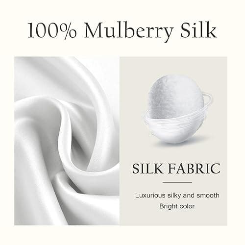OLESILK Silk Body Pillowcase 20x54 Zippered: 100% Mulberry Silk for Hair and Skin, Breathable and Soft for Pregnant and Family, Ivory thumbnail 8