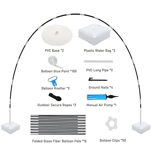 KAIYUN Balloon Arch, Innovation Large Sturdy Balloon Arch Kit,10Ft Wide & 9FT Tall Adjustable Balloon Arch Stand with Water Fillable Bases, Manual Pump - for Wedding, Birthday, Baby Shower, Graduation thumbnail 5