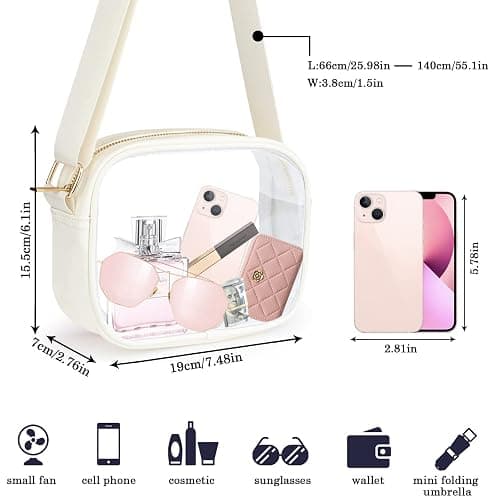 KETIEE Clear Crossbody Bag, Stadium Approved Clear Purse Bag for Concerts Sports Events Festivals thumbnail 4