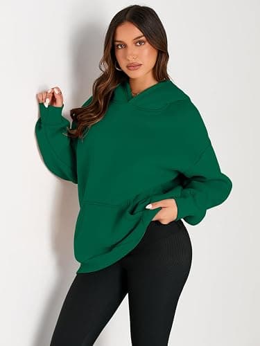 Trendy Queen Womens Oversized Hoodies Fleece Sweatshirts Fall Fashion 2025 Pullover Sweaters Winter Clothes - Green - Medium thumbnail 2