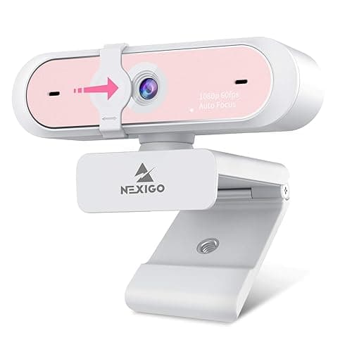 NexiGo N660P 1080P 60FPS Webcam with Software Control, Dual Microphone & Cover, Autofocus, HD USB Computer Web Camera, for OBS/Zoom/Skype/FaceTime/Teams/Twitch, Pink - Image 1