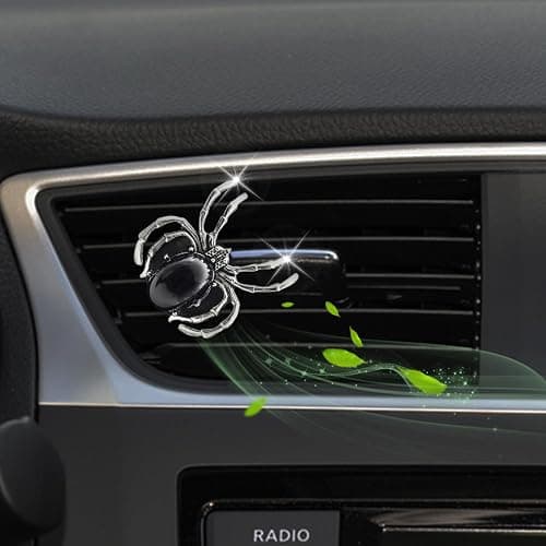 ORIESSE Black Spider Air Vent Clip Car Air Freshener Gothic Car Decor Cute Car Outlet Essential Oils and Perfume Diffuser Replaceable Scent Pads Teens Car Accessories thumbnail 5