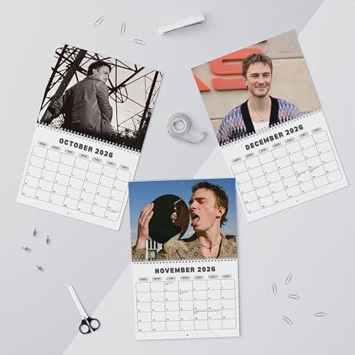 Drew Starkey 2026 Wall Calendar Ver 2, Handsome Star Fan Art Calendar for Bookish Girls & TV Fans, Aesthetic Romance Wall Decor, Celebrity Crush Merch, 2 Sizes, Glossy or Matte Finish (Glossy, 14x11.5 in) thumbnail 5