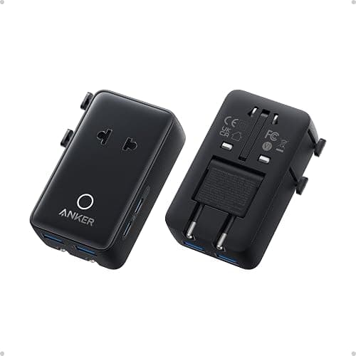 Anker Nano Travel Adapter, 5-Port Power Adapter with 1× 2-Pin AC, 2 USB A, 2 USB C for 20W, Smart Temperature Control, Works in 200+ Countries, Not a Voltage Converter, Travel Essentials (1-Pack) - Image 1