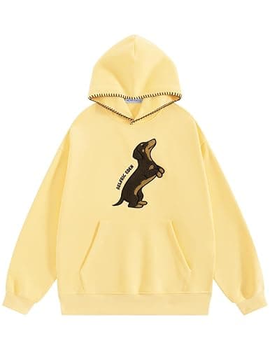 Aelfric Eden Dog Graphic Hoodies Unisex Oversized Dachshund Pullover Hoodie Y2k Streetwear Hooded Sweatshirt - Image 1