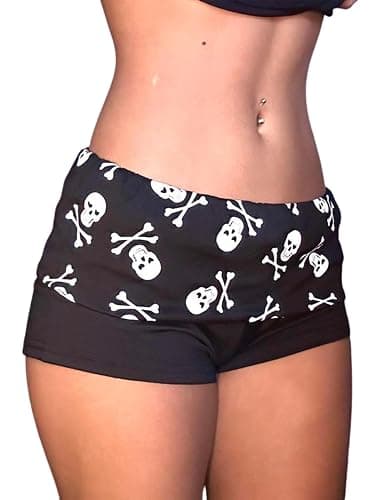 black fold over shorts - Image 1