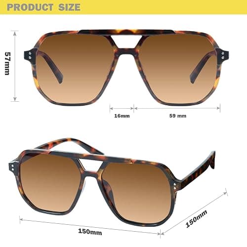 mosanana Oversized Aviator Sunglasses for Women with Polarized Lens MS52243 | Geometric Big Frame, Designed for Daily Outfits, Travel and Fashion Looks thumbnail 5