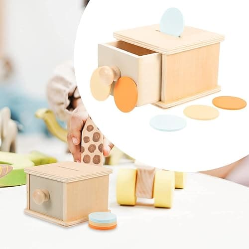 YAANI Montessori Coin Box, Imbucare Box, Object Permanence Box, Montessori Toys for 1 Year olds, Baby Activity 12 Months thumbnail 6