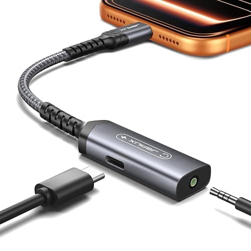 JSAUX USB C Headphone Adapter and Charger, 2-in-1 Type to 3.5mm Audio with PD 60W Fast Charging for iPhone 16 Pro/16 Pro Max/16/16 Plus/15 Pro Max/15 Pro,Samsung S24/S24+/S23/S22/S21,iPad Pro-Red - Image 1