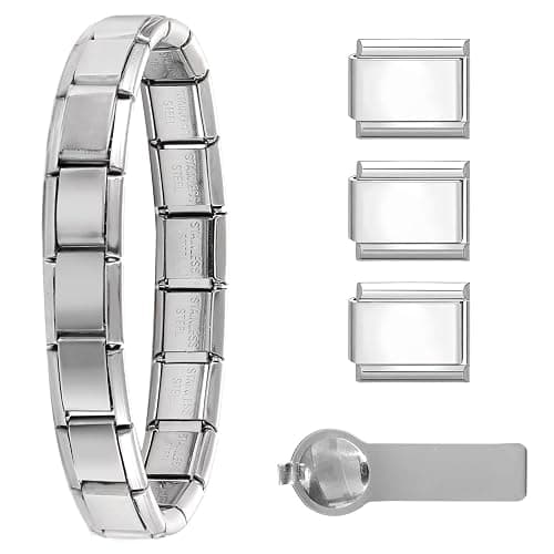 papasgix Italian Charm Bracelets, Italian Charm Bracelet Links, 9mm Stainless Steel Italian Charms, Detachable Personalized - Image 1