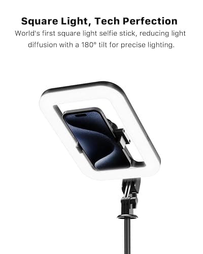 M MYBAT PRO Selfie Ring Light with 72" Tripod Stand - Extendable Selfie Stick with Light for Phone, Live Streaming, Makeup, Travel, Gaming, Video, Includes Phone Holder& USB-C Powered thumbnail 3