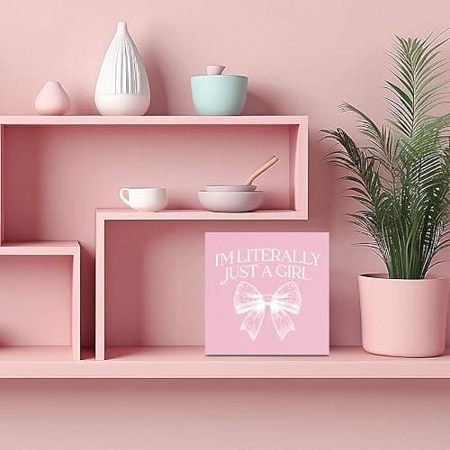 iRudyard Pink Bow Coquette Room Decor,Wooden Box Sign Desk Decor,Cute Preppy Stuff,Girly Wall Desk Shelf Tabletop Decoration thumbnail 2