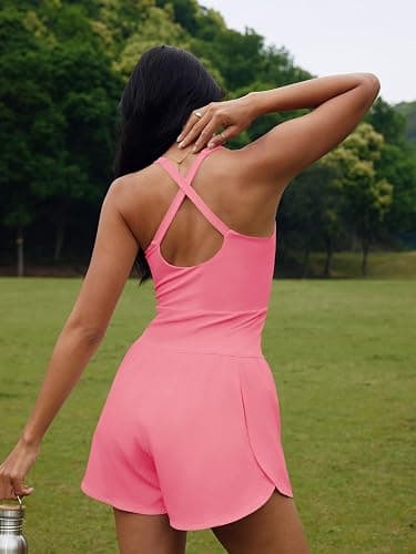 SENSERISE Womens Workout Rompers Athletic Romper Running Onesie One Piece Exercise Jumpsuits Gym Yoga Outfits thumbnail 4