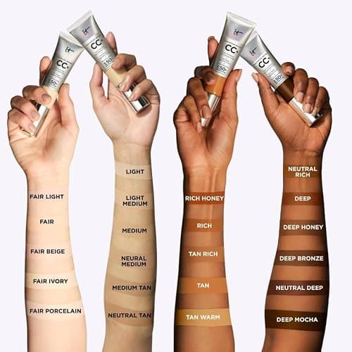 IT Cosmetics CC+ Crème, Fond de Teint Haute Couvrance SPF 50, Correcteur de Teint & Sérum Anti-Âge, Formulé avec Niacinamide & Acide Hyaluronique, Fini Naturel, Pour Tous Types de Peau thumbnail 6