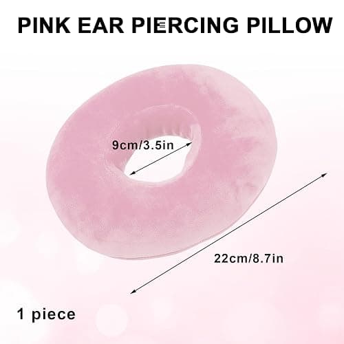 Piercing Pillow for Side Sleepers, Soft and Comfortable Donut Pillow, CNH Pillow Ear Pillows with Holes for Ear Pain, Piercing, Pain Relief Sleeping, Pressure Sore, Ear Pressure Relief (Light Pink) thumbnail 2