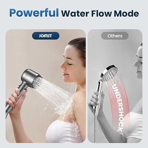 JOMST Filtered Shower Head with Handheld,High Pressure Shower Head 4 Spray Modes,ShowerHead with ON/OFF Switch for Pets,Built-in Power Wash to Clean Tub,Shower Heads Combo with Stainless Steel Hose thumbnail 3