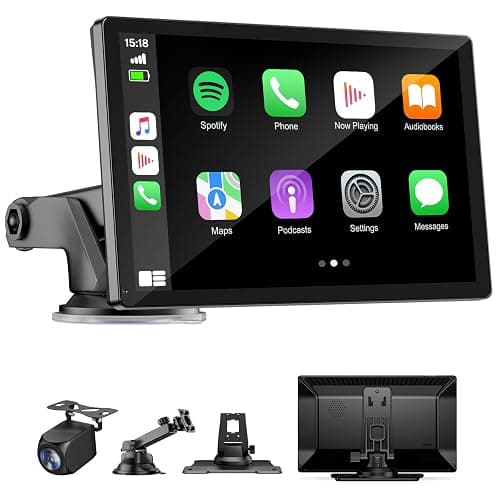9" Wireless Apple Carplay Screen for Car, Portable Touchscreen Apple Carplay & Android Auto with OTA Update, Backup Camera,FM, Voice Control/GPS Navigation/Mirror Link/BT - Image 1