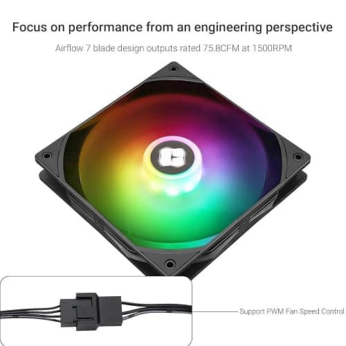 Thermalright 140MM Quiet PWM Fan, 1500RPM, Desktop Case Cooling Fan thumbnail 3