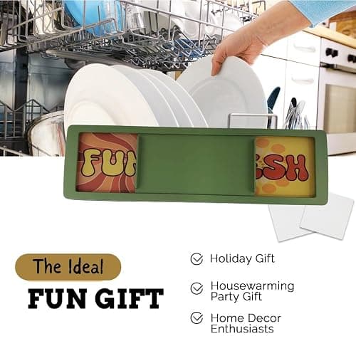Funny Kitchen Gadgets Clean and Dirty Sign for Dishwasher, Retro Kitchen Accessories, Funny Clean Dirty Magnet for Dishwasher Clean Dirty Sign, Mid Century Modern Kitchen, Gadgets for Kitchen (Funky) thumbnail 5