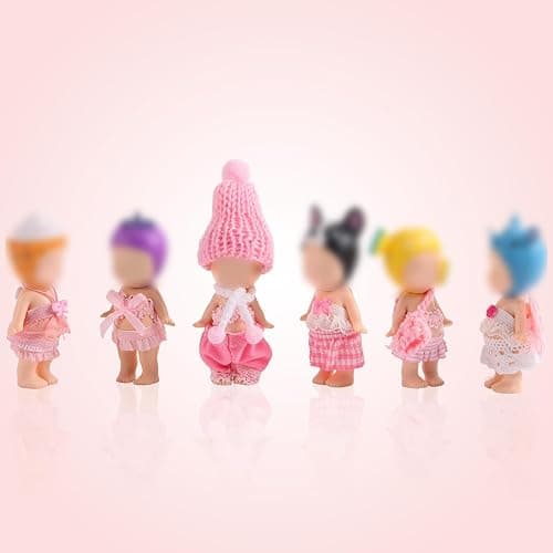 10 Sets Doll Outfits for 3 Inch/7.5-8cm Doll Pack, Mini Toys Clothes Pack with Tops & Skirts & Accessories Mini Figure Costume Clothing for Collector Display and Decoration thumbnail 7