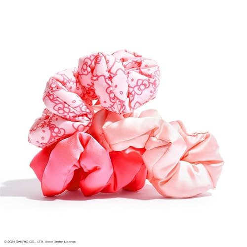 Hello Kitty x Kitsch Matte Satin Scrunchies for Women - No Crease Hair Ties No Damage | Scrunchies for All Hair Types | Stylish & Comfortable, For Ponytails & Buns | Ideal Gifts for Women - 3pcs thumbnail 2