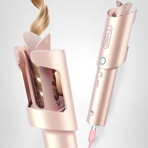TYMO Cordless Automatic Curling Iron - TYMO CurlGo 1 Inch Beach Waves Rotating Curling Wand, Portable Hair Curlers for Travel, Dual Voltage & Rechargeable Curler for Women, Tangle-Free, Gold Blush thumbnail 7