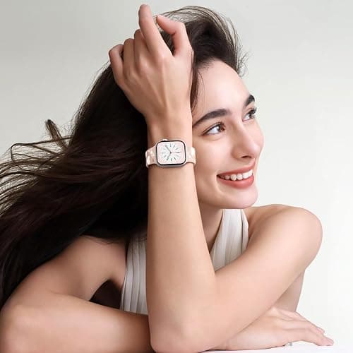 Witzon Cute Floral Band Compatible with Apple Watch Bands for Women 40mm 41mm 42mm 38mm 44mm 45mm 46mm 49mm, Engraved Flower Soft Silicone Dressy Strap for iWatch Series 11 10 9 8 7 6 5 4 SE 3 2 1 thumbnail 8