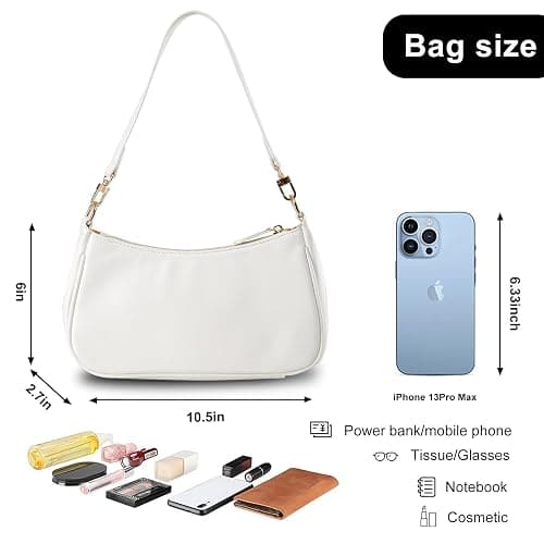 Shoulder Bag for Women with 2 Removable Straps and Zipper Closure Crossbody Bags Clutch Tote HandBags Purses thumbnail 5