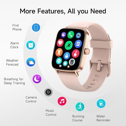 Smart Watch for Women, 1.85" HD Smartwatch Compatible iPhone/Samsung/Android (Answer/Make Calls), 100+ Sport Modes Fitness Tracker with Heart Rate/Sleep/SpO2 Monitor, IP68 Waterproof, with 2 Bands thumbnail 9