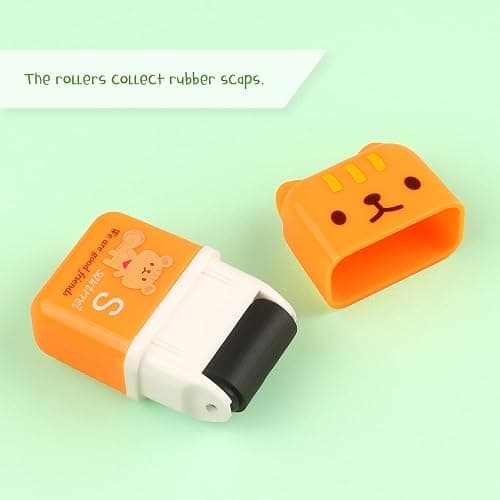 Tamaki 6 Pack Erasers for Kids, Cute Erasers with Cover and Roller, Pencil Rubber Eraser for Party Favors Gift Supplies (Model B) thumbnail 5