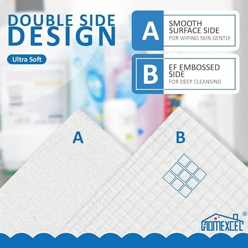 HOMEXCEL Face Towels, 100 Count (2 Box) Disposable Face Towelettes, Biodegradable Makeup Remover Dry Wipes, Super Soft Clean Facial Towels Wash Cloth for Sensitive Skin thumbnail 5