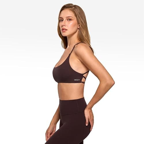INGIA Square Neck Criss Cross Back Sports Bra | Workout Bra, Padded, Cami, Yoga, Wireless, Strapy Back, Crop Top, Bust Support, for women thumbnail 3