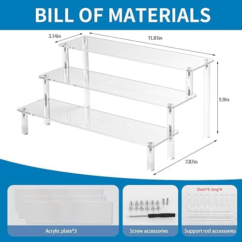 MEIJIAYOU 3 Tier Stand Compatible with Sonny Angel,Stackable Acrylic Stand For Miniature Figure Display,1PC thumbnail 2