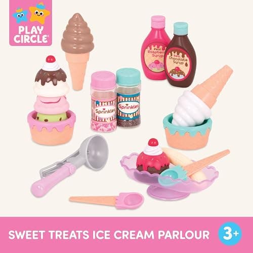 Battat – Play Circle – Toy Food – Ice Cream Set – Kitchen Accessories for Kids – Pretend Play – Sweet Treats Ice Cream Parlour – 3+ Years(21 Pieces) thumbnail 6