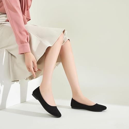 Shupua Flats for Women Round Toe Flat Shoes Dressy Black Ballet Flats Comfortable Womens Dress Shoes Ballerina Flats for Work thumbnail 9