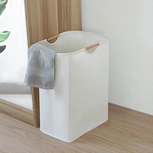 YHZHEN 72L Laundry Basket, Collapsible Laundry Hamper with Handle, Large Laundry Basket Hamper for Clothes, Travel,Towels＆Toys in the Family and Dorm, White thumbnail 6