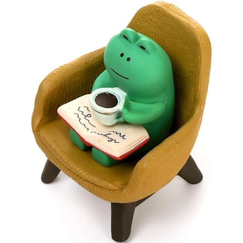 Noamus 8 Pieces Miniature Frog Figurines, Adorable Resin Collectibles Set, Cute Frog Statue Sculpture, Funny Desk Accessories for Garden Bedroom Office Decor, Plant Shelf thumbnail 7