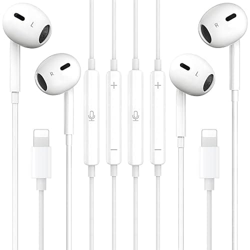 2 Packs Wired Headphones for iPhone Earbuds [Plug and Play,No Bluetooth] Built-in Mic & Volume Control Noise Reduction Earphones for iPhone 14/13/12/11/XR/XS/X/8/7/SE/Pro/Pro Max, Support All iOS - Image 1