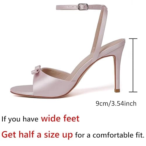 RIBONGZ Mule Kitten Heels for Women Dressy High Heeled Shoes Summer Square Open Toe Strappy Dress Sandals Backless Comfortable Mules Wedding Bridal Parties Office Vacation Casual Shoes thumbnail 4