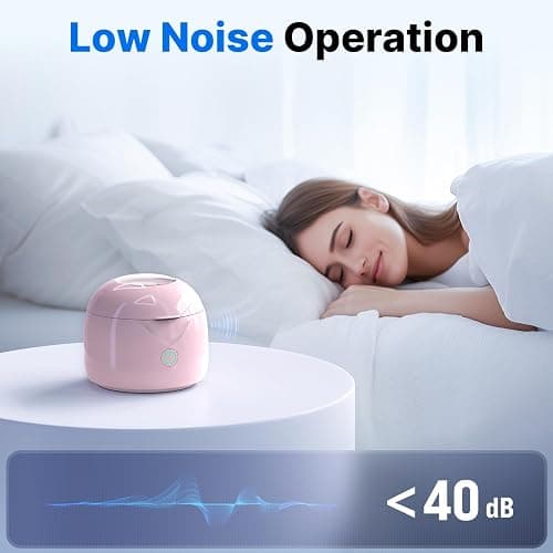 CXRUY Ultrasonic Retainer Cleaner - UV Dental Cleaning Pod Night Guard Cleaner for Dentures, Aligner, Braces, Toothbrush Heads, Jewelry (Pink) thumbnail 6