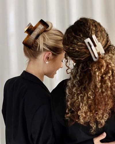 Extra Large Hair Claw Clips for Women, 5 Inch Unbreakable Large Rectangle Claw Clips for Thick Hair Neutral Huge Hair Clips Non-slip Hair Claws Tight Strong Hold Hair Claw for Women Girls 4 Packs thumbnail 4