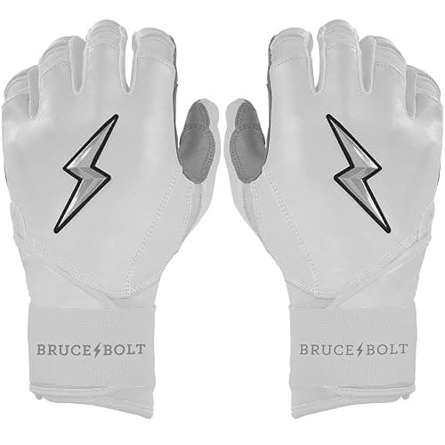 BRUCE BOLT Chrome Series Long Cuff Batting Gloves - Multiple Colors - Adult & Youth Sizes - Image 1