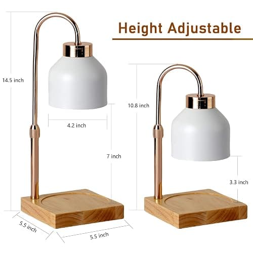 Candle Warmer Lamp with Timer, Electric Candle Lamp Warmer with Dimmer Adjustable Height House Warming Gifts New Home Bedroom Decor Dimmable Wax Melt Warmer with 2 Bulbs Mothers Day Gifts (White) thumbnail 2
