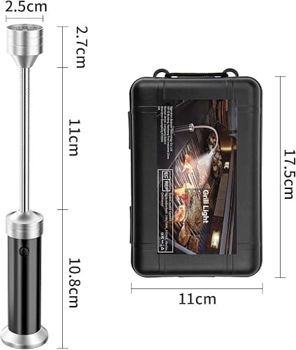 MojiDecor Lampe pour Barbecue Lot de 2 Lumières LED de Gril BBQ avec Base magnétique Rotation à 360 Degrés Flexible Réglable pour Barbecue, Camping, Fête, Extérieur thumbnail 7