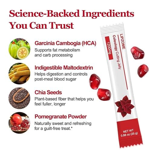 Coleology Cutting Jelly Sticks – Garcinia Cambogia (HCA) with Chia Seeds & Collagen – Supports Detox, Digestion & Daily Wellness – Delicious Pomegranate Flavor – 10 Days Supply (8.81 oz) thumbnail 6