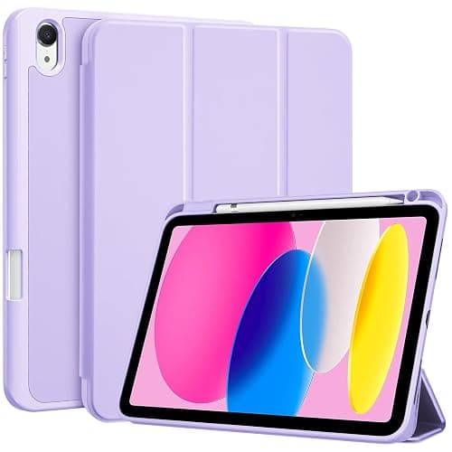 ProCase for iPad (A16) 11th Generation 11 Inch 2025/ iPad 10th Generation 10.9 Inch 2022 Case with Pencil Holder, Hybrid Cover with Soft TPU Back, Supports Touch ID, Auto Wake/Sleep -Purple - Image 1